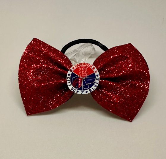 Cardinals Red Glitter Bow