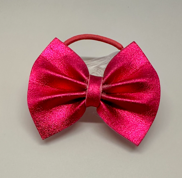 Hot Pink Metallic Hair Bow