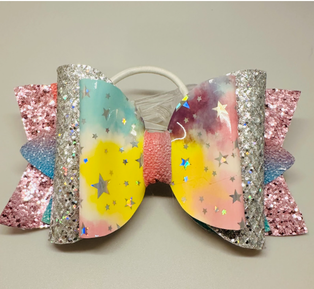 Rainbow Star Galaxy Bow