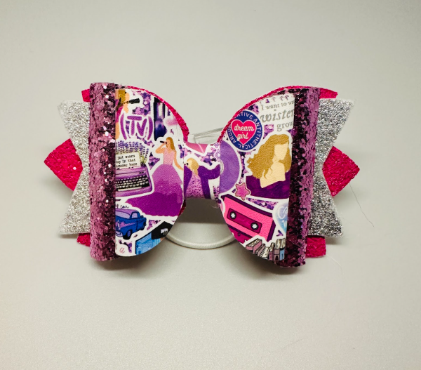 Retro Purple Hair Bow