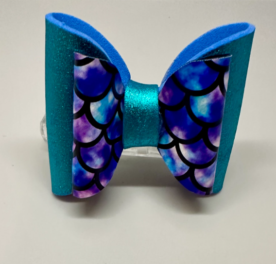 Teal Purple Scale Bow